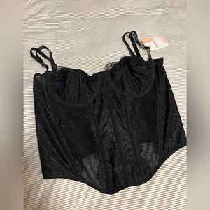 Black Lace Corset Crop Top
